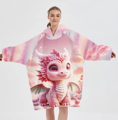 Mua Chế độ in tùy chỉnh Anime Lông lớn Hoodie chăn mặc OEM online manufacture