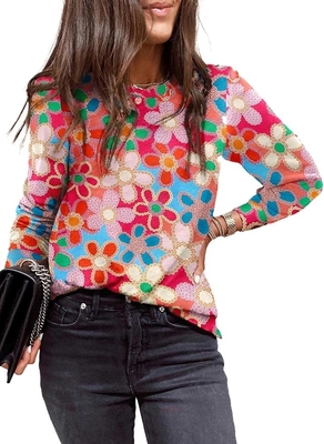 Mua Casual Polka Dots Tops Crewneck áo sơ mi tay dài áo sơ mi nhẹ online manufacture