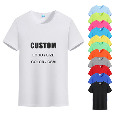 Áo thun chống co lại Sublimation đơn giản in 100 áo thun chạy polyester