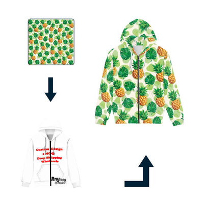 Street Wear trên kích thước nam Sublimation Hoodies Zip Up áo len