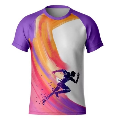 100% Polyester Full Over Sublimation T-Shirt in ấn chạy thể thao áo sơ mi khô nhanh