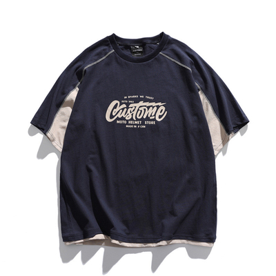 In Logo Cotton rửa Vintage T-shirt đồ họa lớn Crewneck Cool
