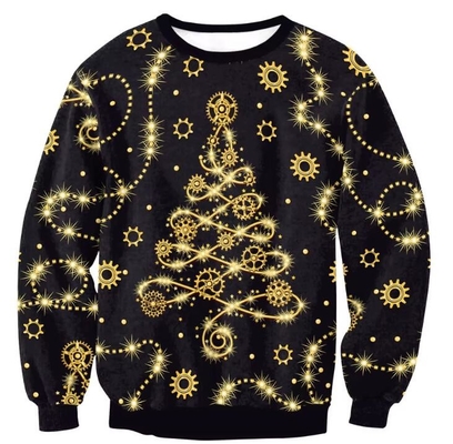 Giáng sinh tùy chỉnh khắp nơi in sublimation in áo len máy giặt