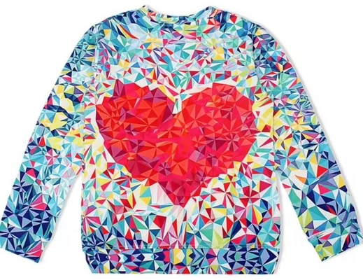 Thiết kế tùy chỉnh tất cả trên in thanh thiếu niên Sublimation áo len 100% polyester áo len