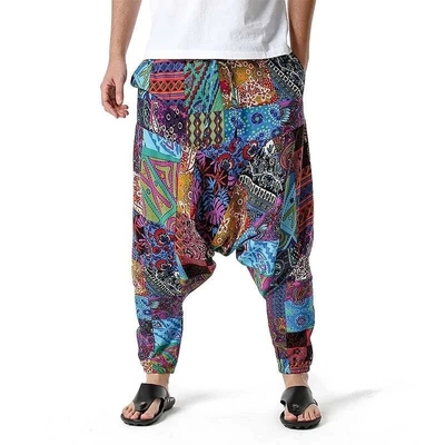 Sublimation in Drop Crotch Sweatpants Baggy Pháp Terry quần áo thể thao thời trang lớn
