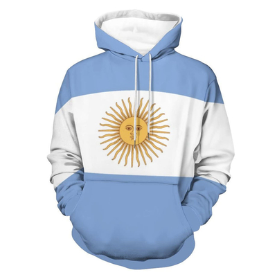 Áo len đàn ông Hoodie Unisex Flag Print Hooded Pullover Kangaroo Pocket Sweater