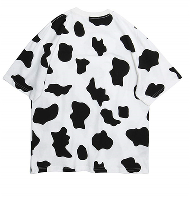Đàn bà tay ngắn vòng cổ Colorblock Print bò mùa hè Casual T-Shirt lớn Tee Tops